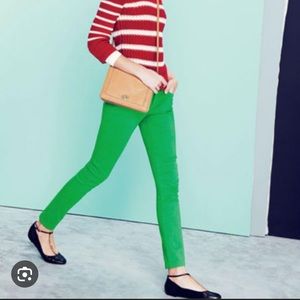 NWOT. J.Crew Green Matchstick Jeans